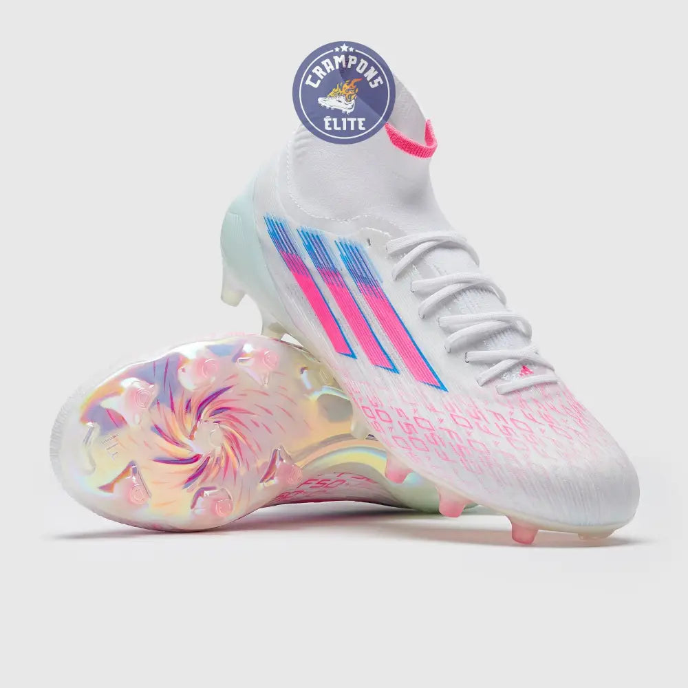 F50 SPARKFUSION ELITE MID CUT ELITE FG/AG TRINITY - BLANC/ROSE ÉDITION LIMITÉE