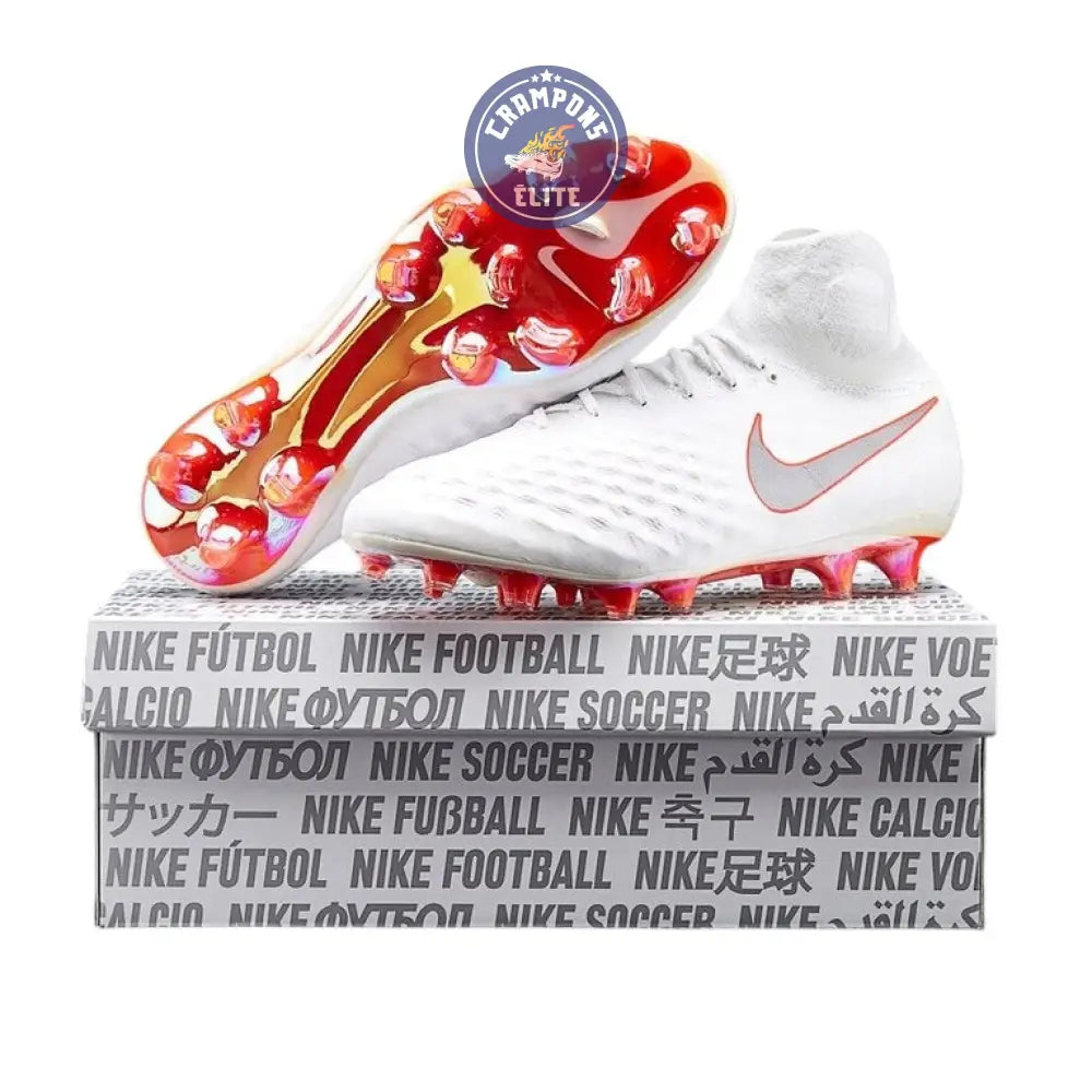 MAGISTA OBRA 2 ELITE DF FG JUST DO IT - BLANC/ROUGE CRAMOISI