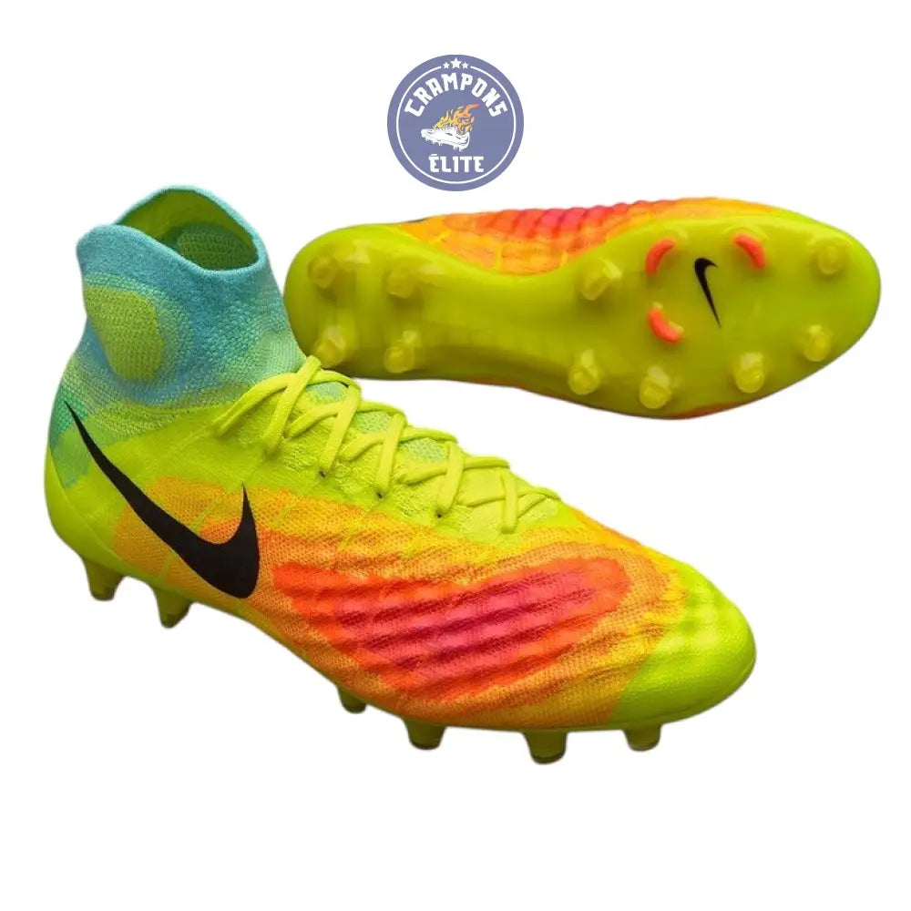 NIKE MAGISTA OBRA II FG JAUNE FLUO/ORANGE/TURQUOISE