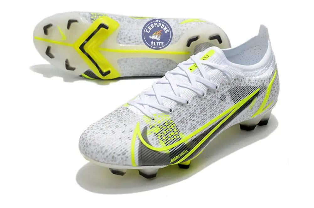 Image of Mercurial Vapor 14 Elite FG ’White Volt’ - Blanc/Gris/Jaune Fluo