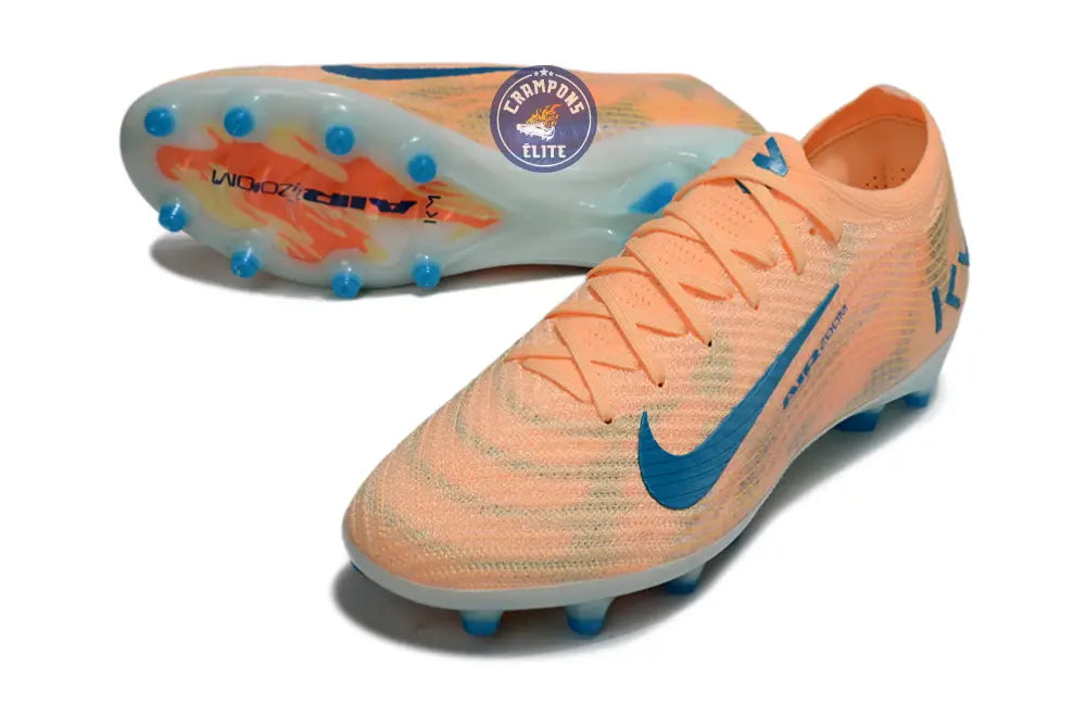 Image of MERCURIAL VAPOR 16 ELITE AG Kylian Mbappe - Orange/Bleu turquoise