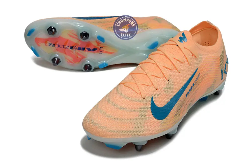Image of MERCURIAL VAPOR 16 ELITE SG Kylian Mbappe - Orange/Bleu turquoise SG