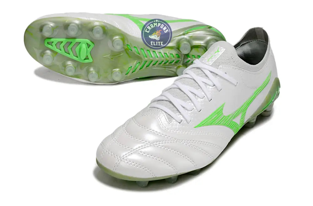 Image of Morelia Neo 4 Beta Elite FG/AG Frontier - Blanc/Vert Néon/Cool Gray