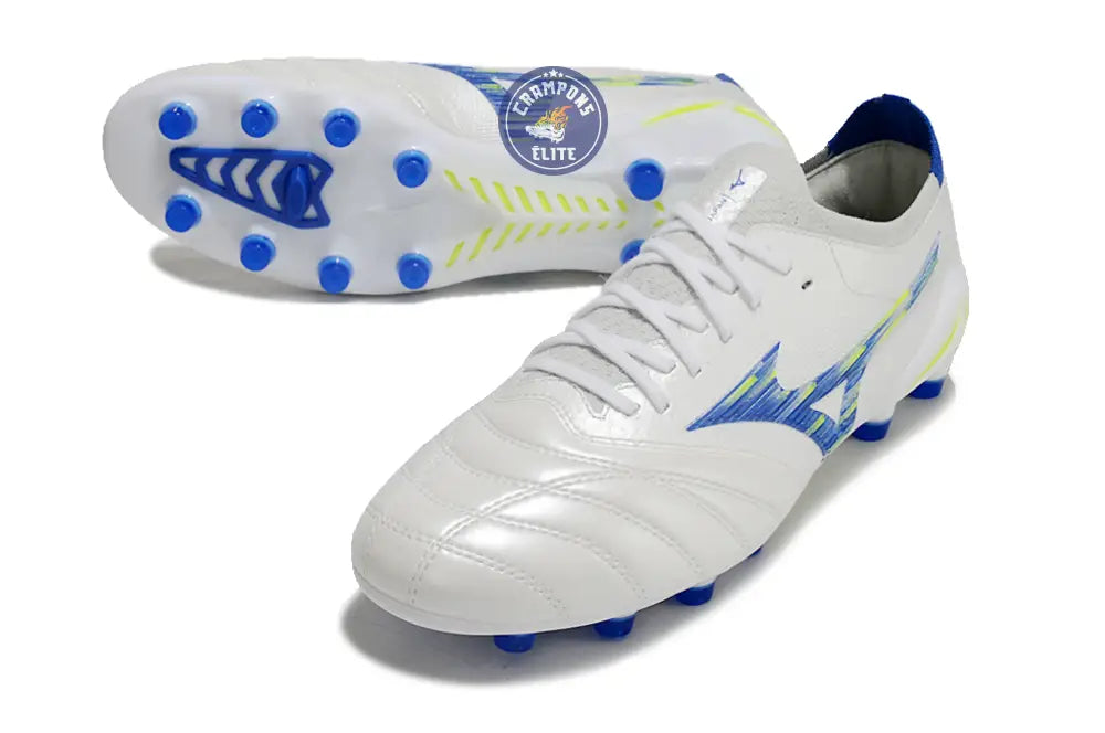 Image of Morelia Neo 4 Elite FG/AG - Blanc/Bleu/Jaune