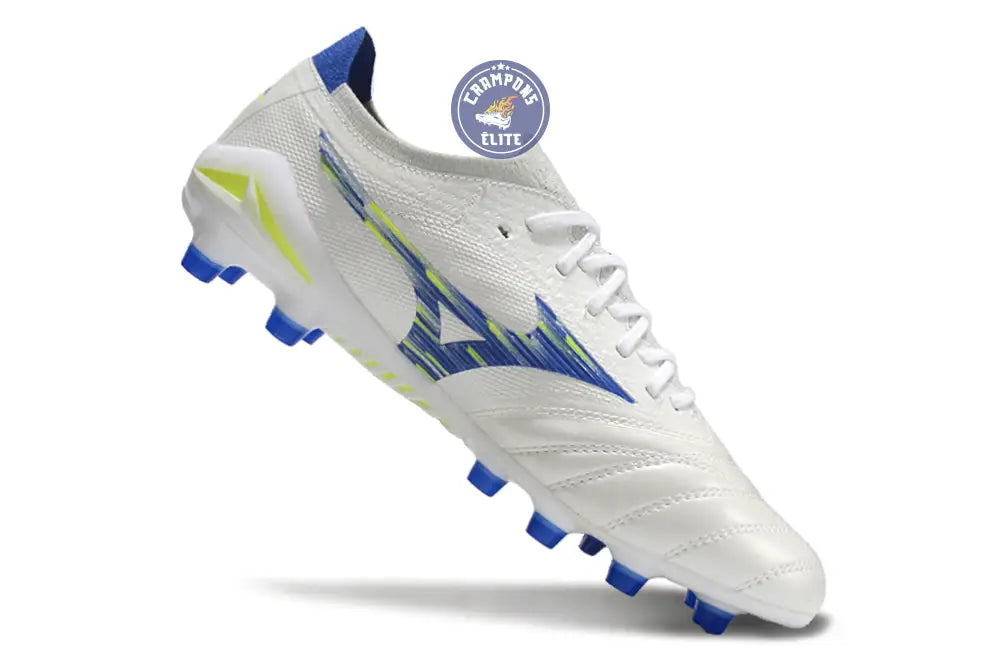 Image of Morelia Neo 4 Elite FG/AG - Blanc/Bleu/Jaune