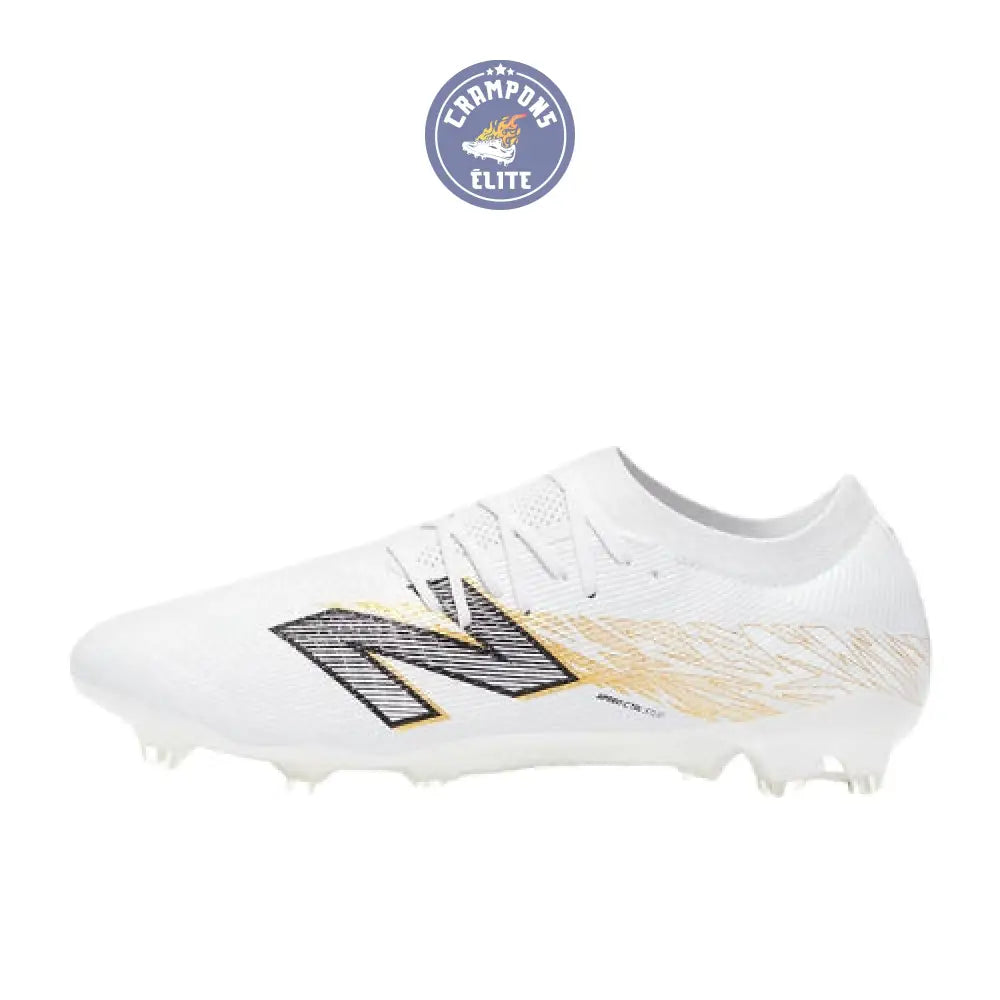 New Balance FURON ELITE V8 FG - Blanc/Or Métallique/Noir