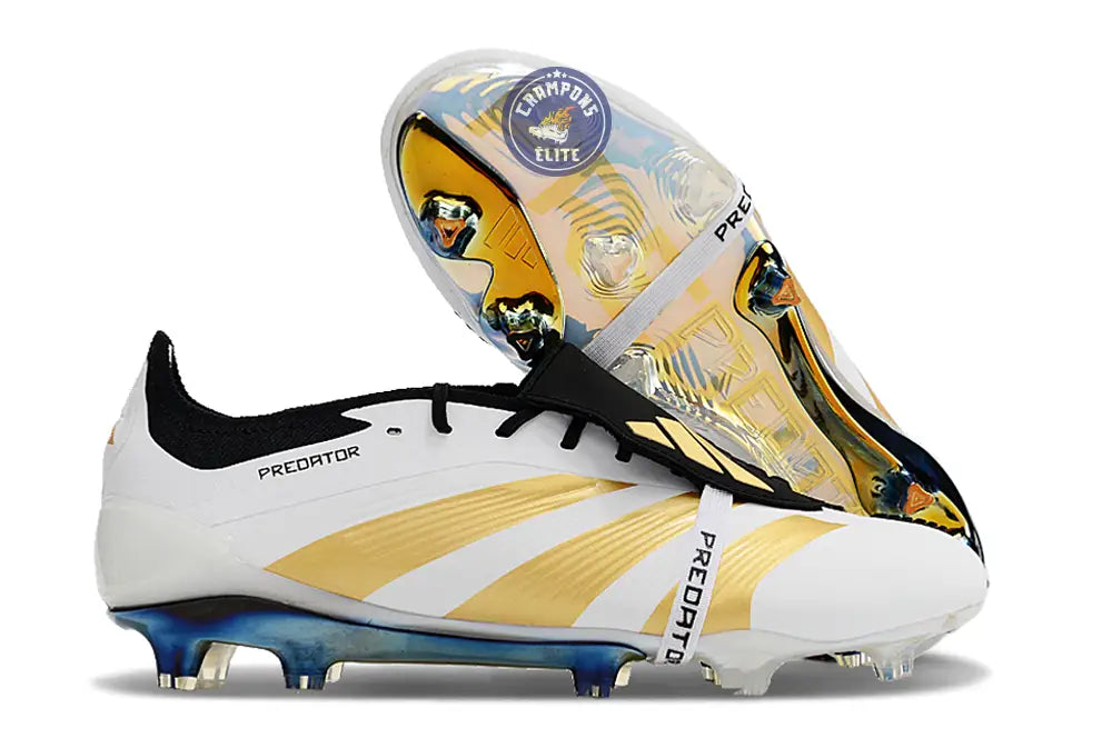 Predator 24 Elite Fold-over Tongue FG Blanc/Or/Noir