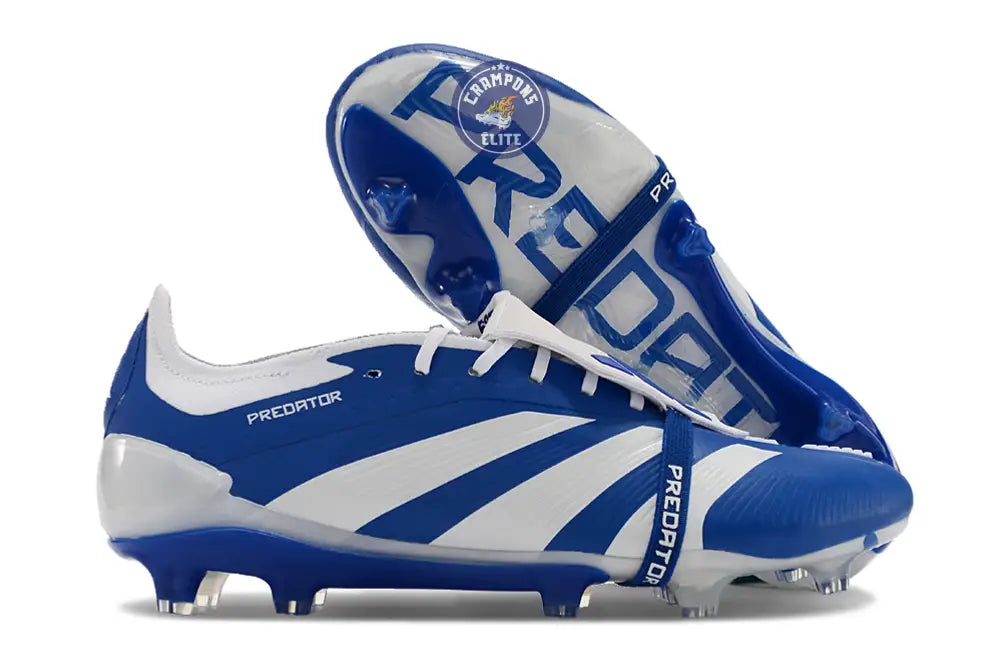 Predator 24 Elite Fold-over Tongue FG Bleu/Blanc