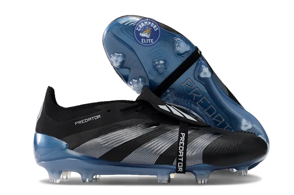 Predator 24 Elite Fold-over Tongue FG Noir/Argent/Bleu