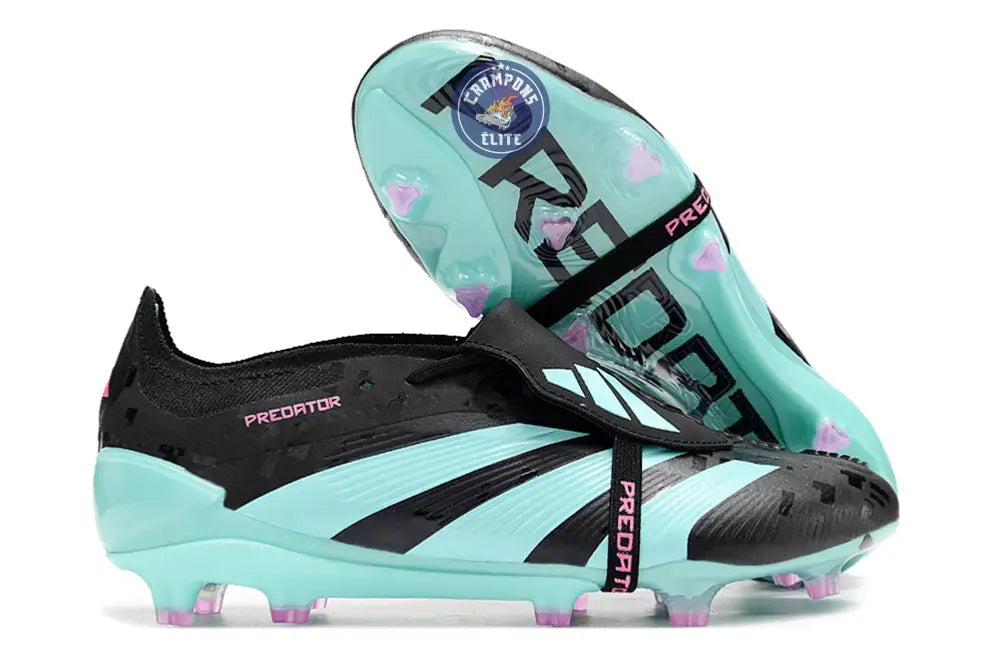 Image of Predator 24 Elite Fold-over Tongue FG Noir/Turquoise/Rose