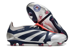 Image of Predator 24 Elite Fold-over Tongue FG Roteiro - Argenté/Bleu marine/Rouge ÉDITION LIMITÉE