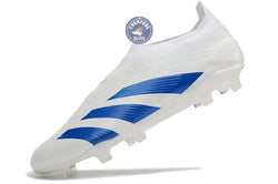 Image of Predator 24 Elite Laceless FG Predstrike - Blanc/Bleu