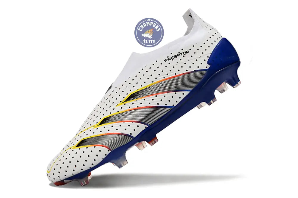 Predator 24 Elite Laceless FG Predstrike - Blanc/Bleu Multicouleur