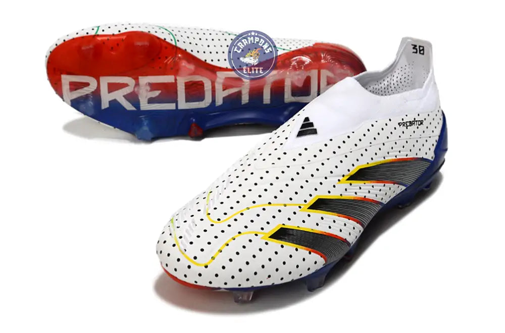 Predator 24 Elite Laceless FG Predstrike - Blanc/Bleu Multicouleur