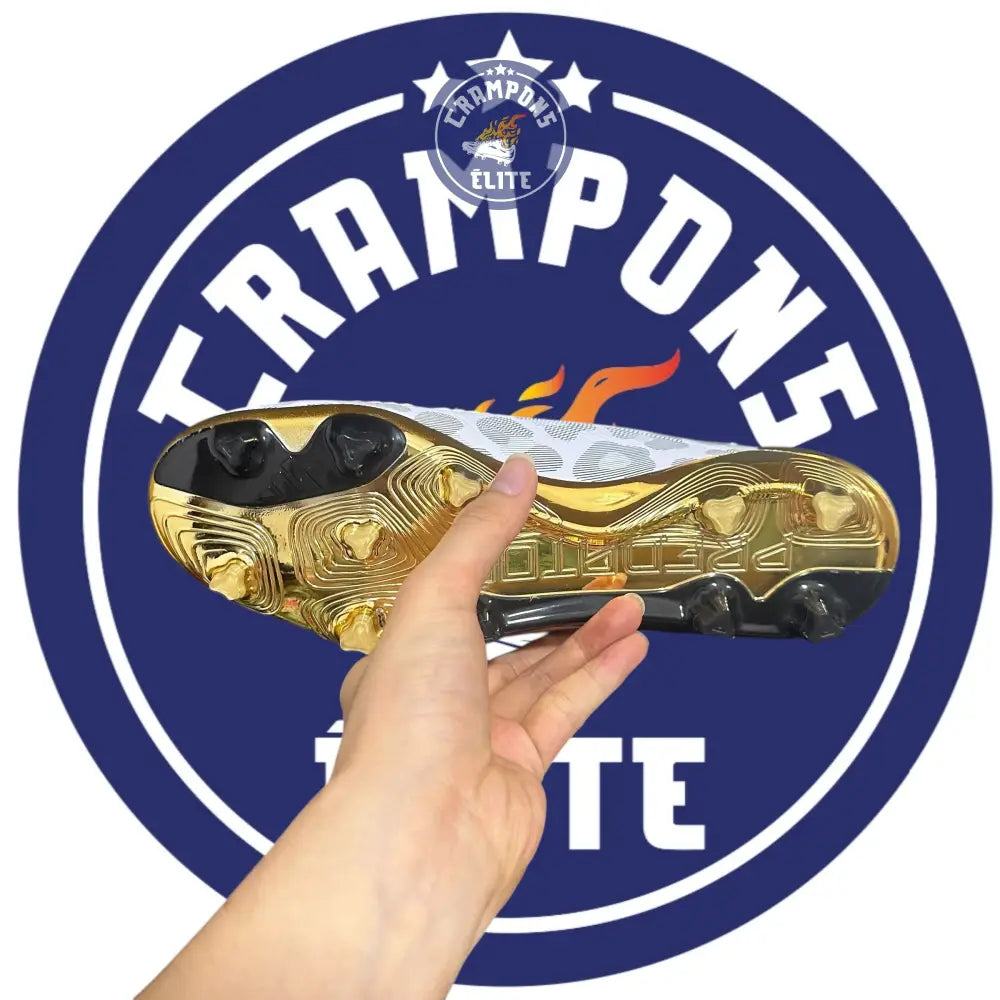 Predator 24 Elite Laceless FG Predstrike - Blanc/Noir/Or