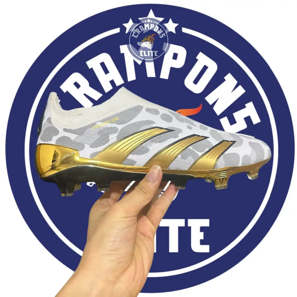 Image of Predator 24 Elite Laceless FG Predstrike - Blanc/Noir/Or