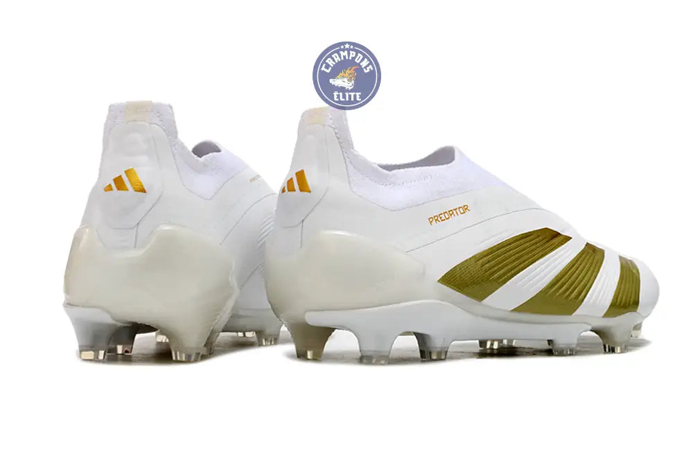 Predator 24 Elite Laceless FG Predstrike - Blanc/Or