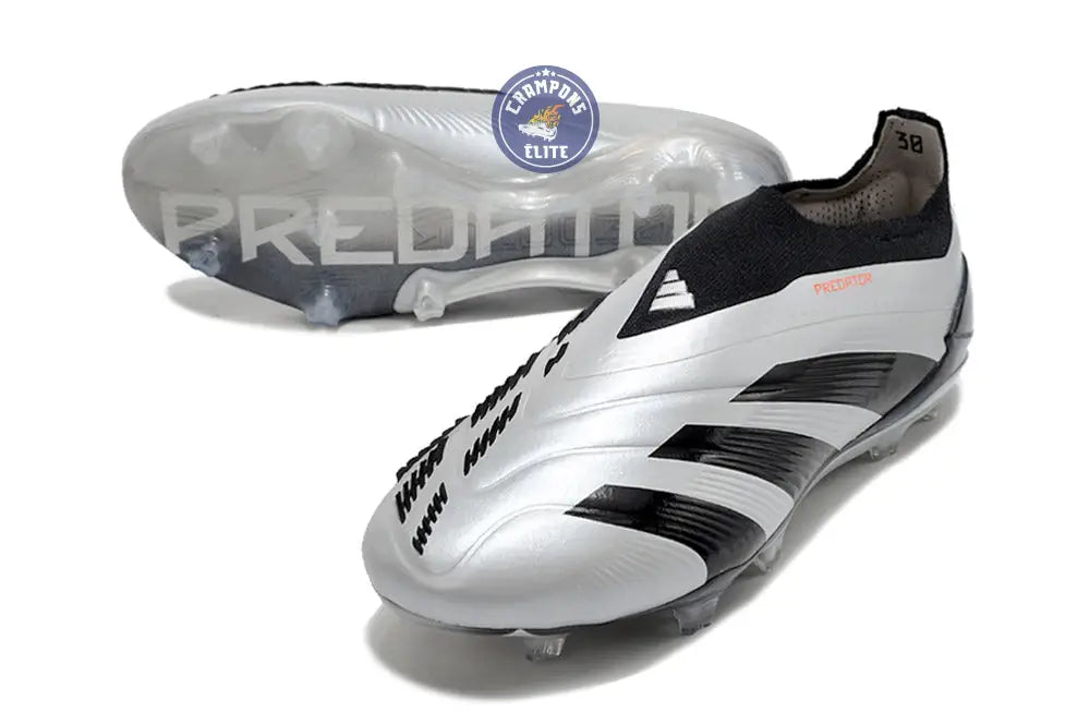 Image of Predator 24 Elite Laceless FG Predstrike - Gris/Noir