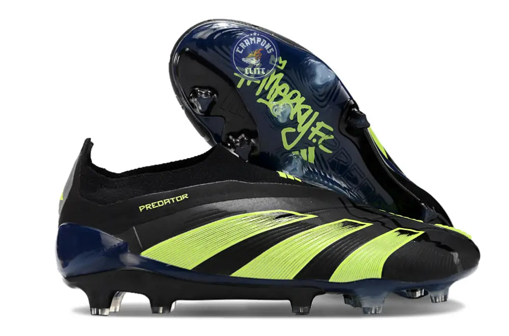Predator 24 Elite Laceless FG Predstrike - Merky FC Noir/Vert Fluo