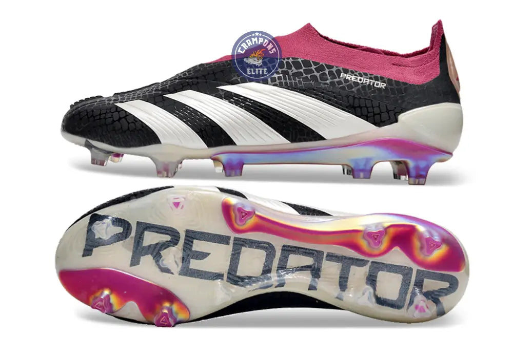 Predator 24 Elite Laceless FG Predstrike - Noir/Blanc/Legacy Burgundy ÉDITION LIMITÉE