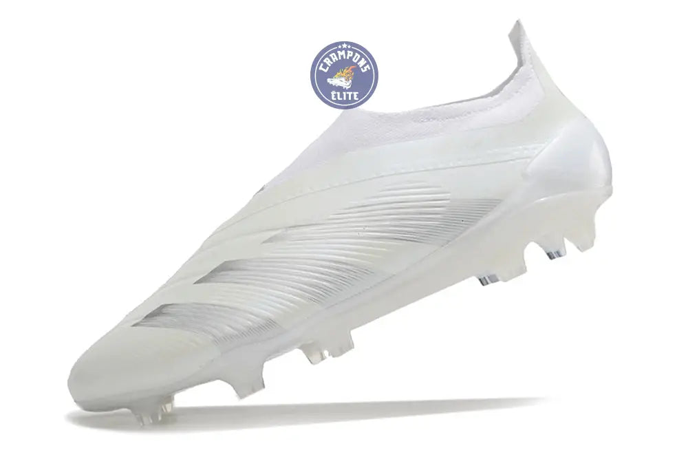 Image of Predator 24 Elite Laceless FG Predstrike - Pearlized - Blanc