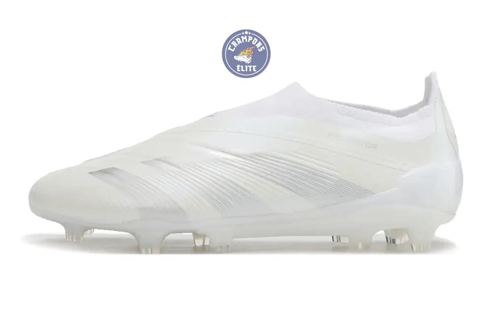 Image of Predator 24 Elite Laceless FG Predstrike - Pearlized - Blanc