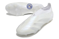 Image of Predator 24 Elite Laceless FG Predstrike - Pearlized - Blanc