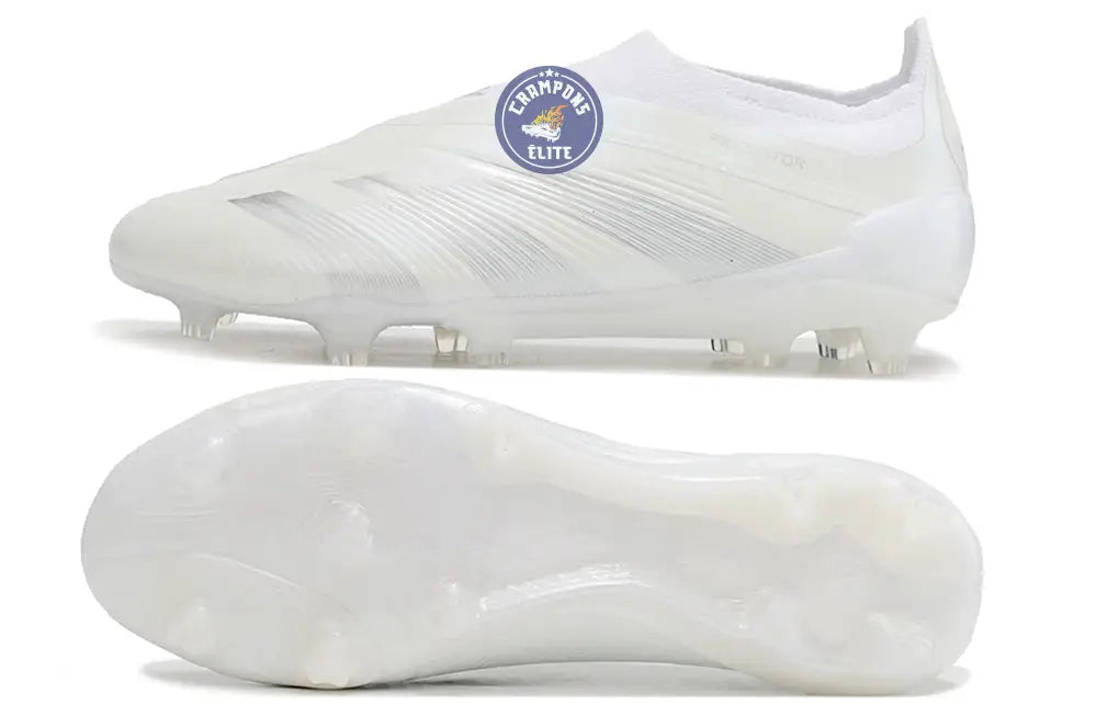 Image of Predator 24 Elite Laceless FG Predstrike - Pearlized - Blanc