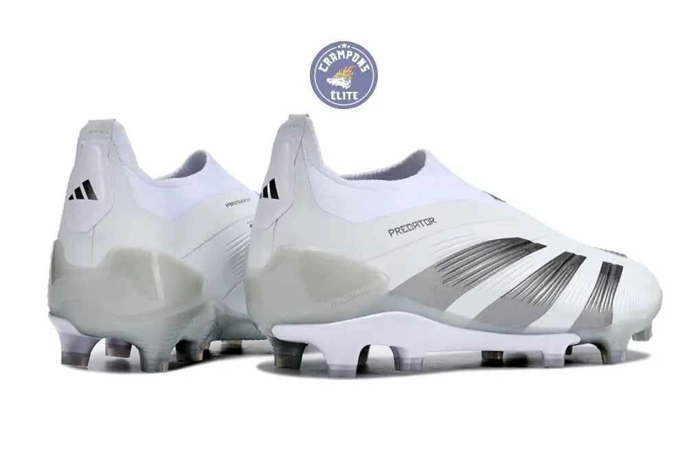 Image of Predator 24 Elite Laceless FG Predstrike - Pearlized - Blanc/Argent