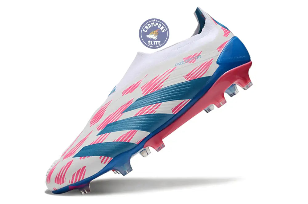 Image of Predator 24 Elite Laceless FG Predstrike - Reemergence - Blanc/Bleu/Rose