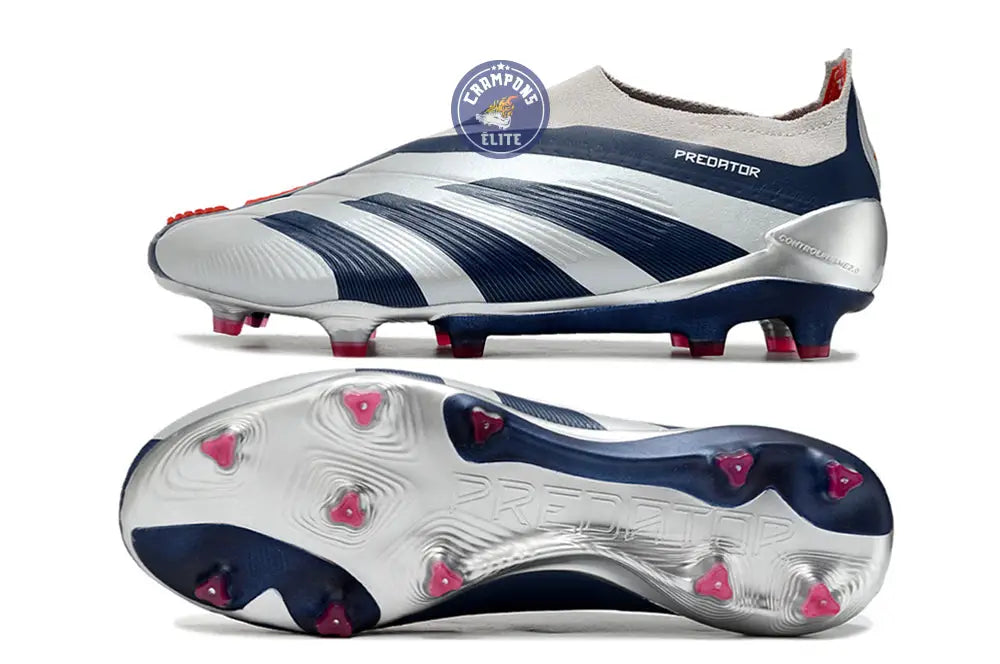 Image of Predator 24 Elite Laceless FG Predstrike - ’Roteiro Pack’ - Gris/Bleu/Rouge