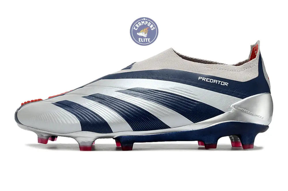 Predator 24 Elite Laceless FG Predstrike - ’Roteiro Pack’ - Gris/Bleu/Rouge