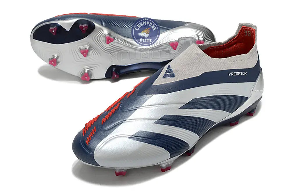 Image of Predator 24 Elite Laceless FG Predstrike - ’Roteiro Pack’ - Gris/Bleu/Rouge