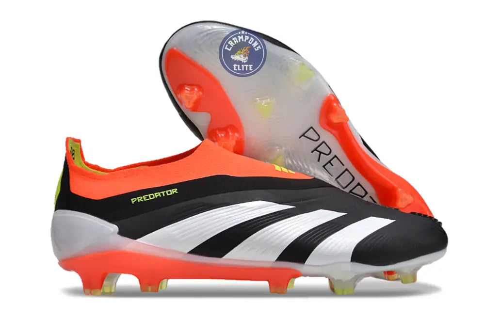 Predator 24 Elite Laceless FG Predstrike - Solar Energy - Noir/Blanc/Rouge