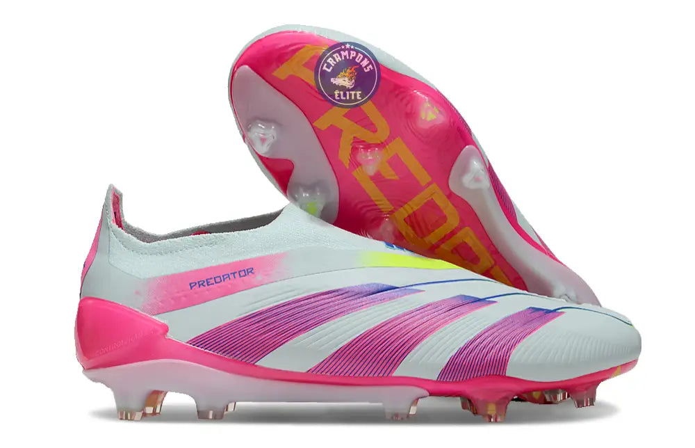 Image of Predator 24 Elite Laceless FG Predstrike - Stellar Icon - Almost Blue/Lucid Pink/Jaune