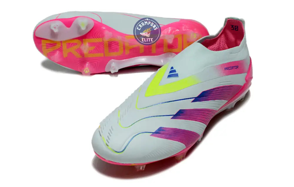 Predator 24 Elite Laceless FG Predstrike - Stellar Icon - Almost Blue/Lucid Pink/Jaune
