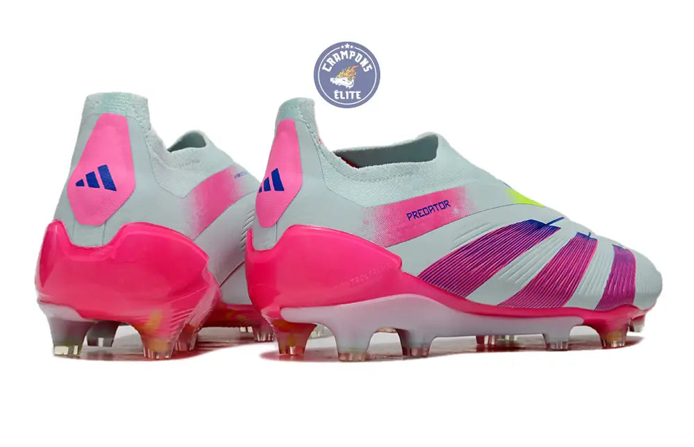Image of Predator 24 Elite Laceless FG Predstrike - Stellar Icon - Almost Blue/Lucid Pink/Jaune
