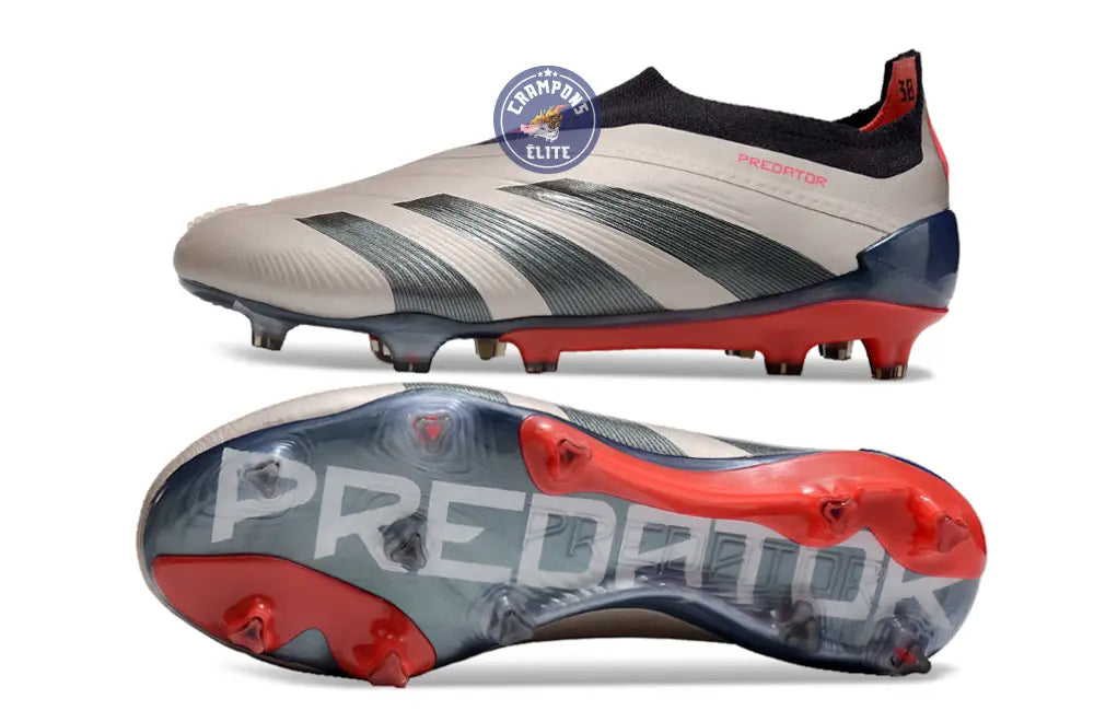 Predator 24 Elite Laceless FG Predstrike - Vivid Horizon - Argenté/Aurora Black/Gris
