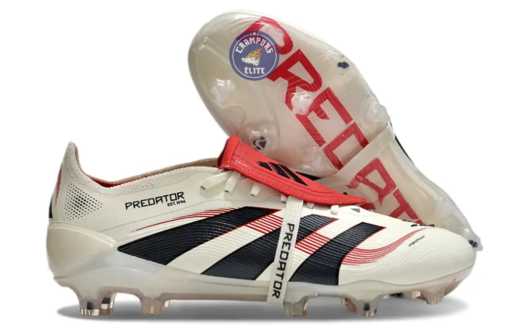Predator 25 Elite Fold-over Tongue FG Champagne - Blanc/Noir/Pure Ruby