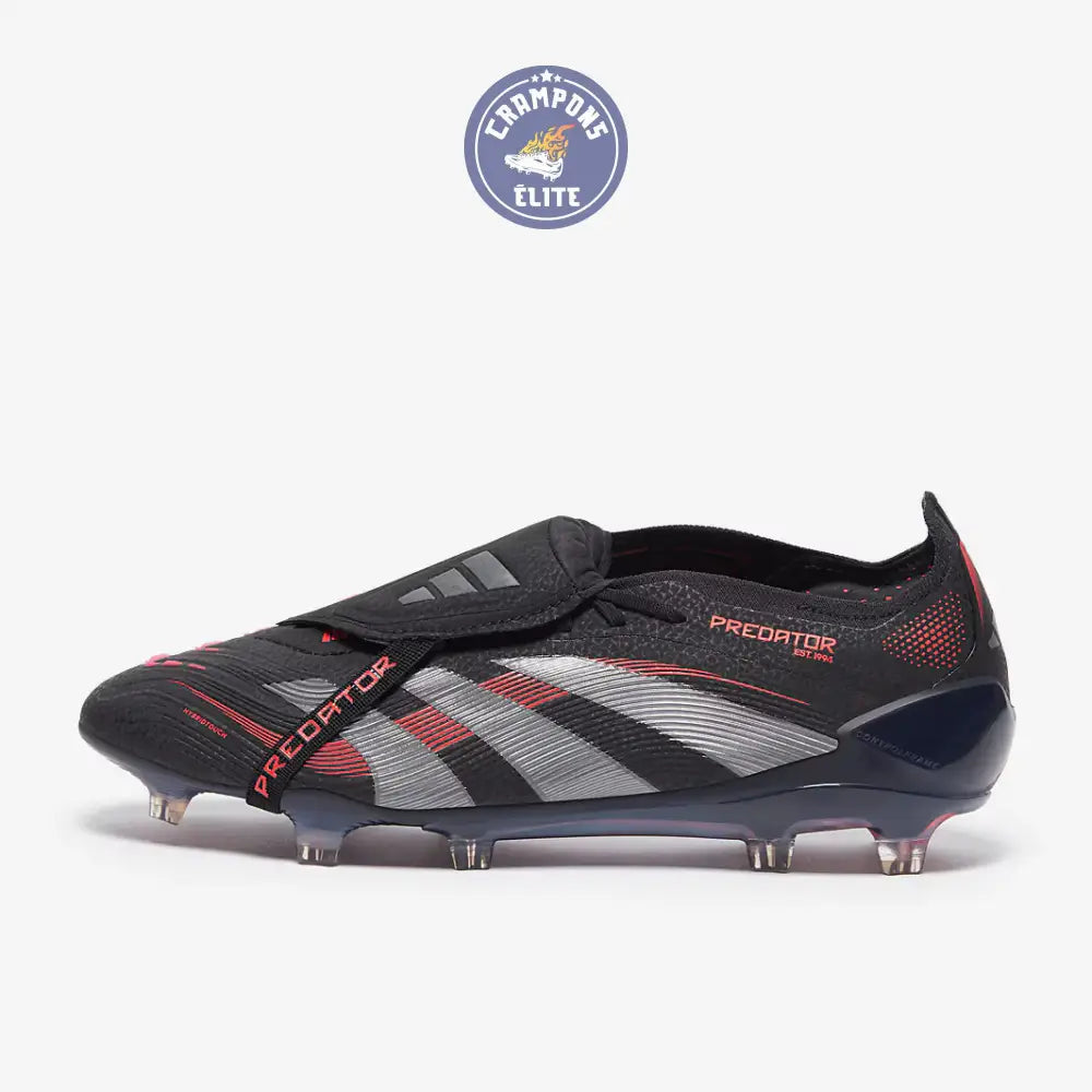Predator 25 Elite Fold-over Tongue FG Stealth Victory - Noir/Gris/Lucid Red