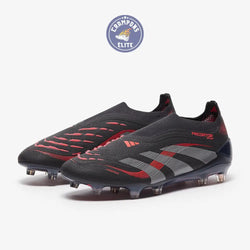 Image of Predator 25 Elite Laceless FG Stealth Victory - Noir/Gris/Lucid Red