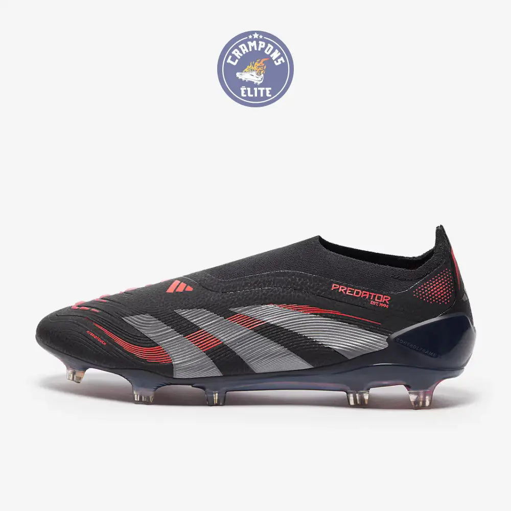 Predator 25 Elite Laceless FG Stealth Victory - Noir/Gris/Lucid Red