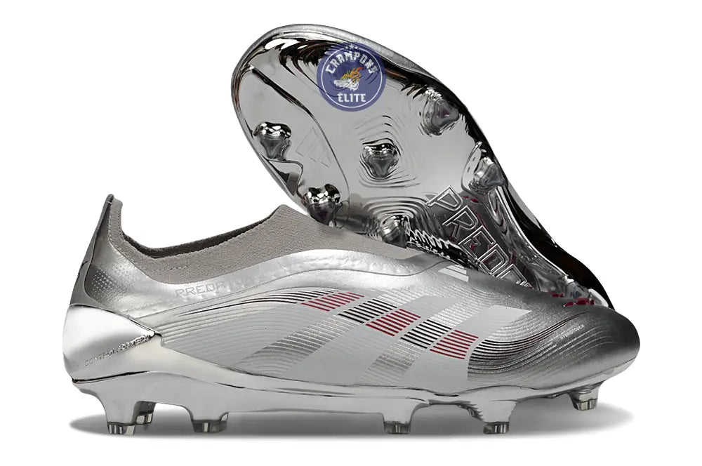 Image of Predator 25 Laceless FG Bellingham - Argent/Bordeaux