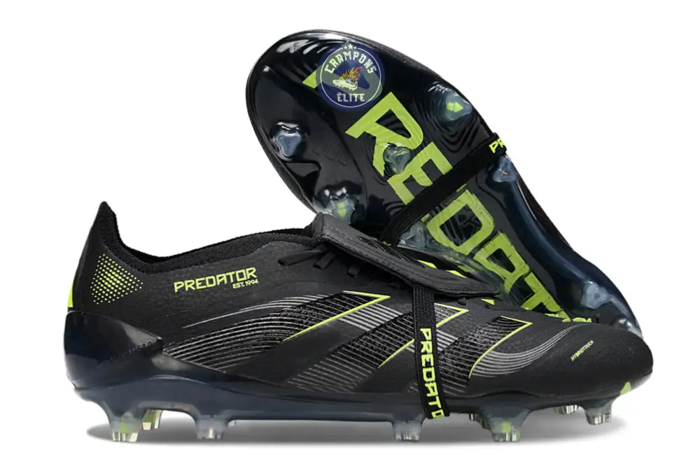 Image of Predator Elite Fold-over Tongue FG - Electric Stealth - Noir/Vert Fluo