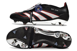Image of PREDATOR ELITE FOLD-OVER TONGUE FG OBSIDIAN STRIKE - Noir/Argent/Rouge