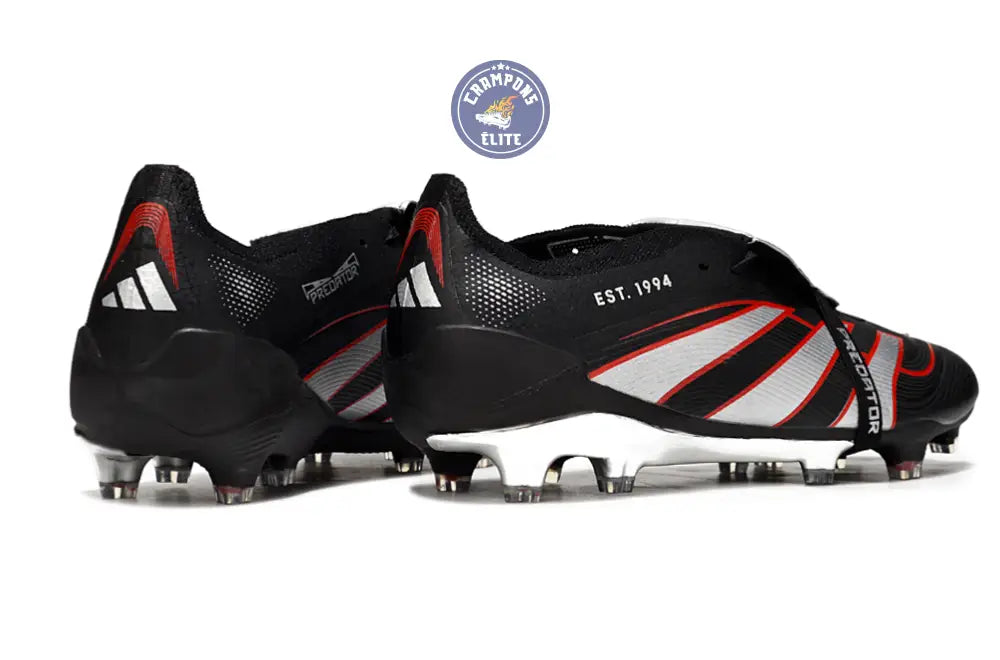 PREDATOR ELITE FOLD-OVER TONGUE FG OBSIDIAN STRIKE - Noir/Argent/Rouge