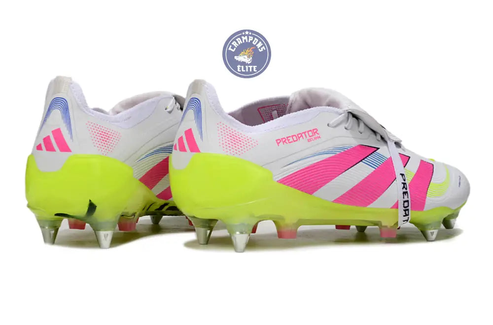 Image of PREDATOR ELITE FOLD-OVER TONGUE SG CELESTIAL VICTORY - BLANC/ROSE/VERT