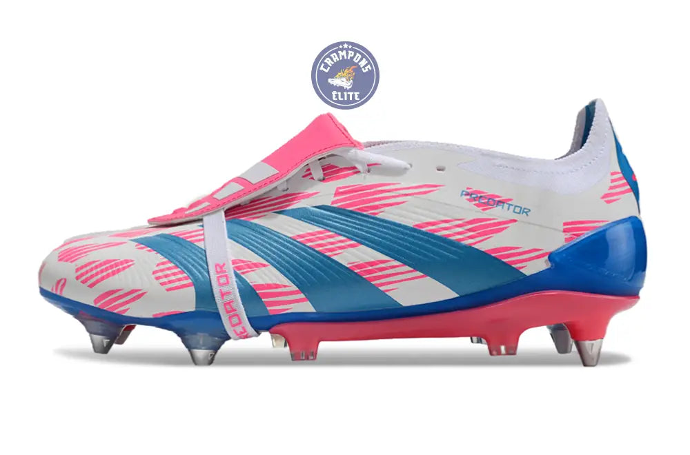 Predator Elite Fold-over Tongue SG Reemergence - Blanc/Bleu/Rose