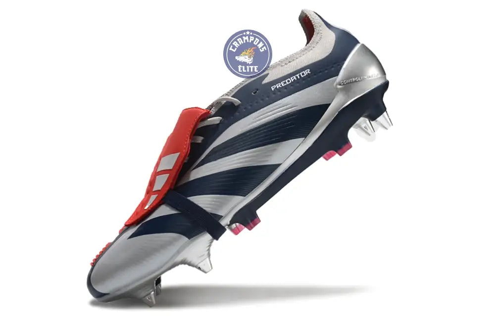 Predator Elite Fold-over Tongue SG Roteiro - Argenté/Bleu marine/Rouge ÉDITION LIMITÉE