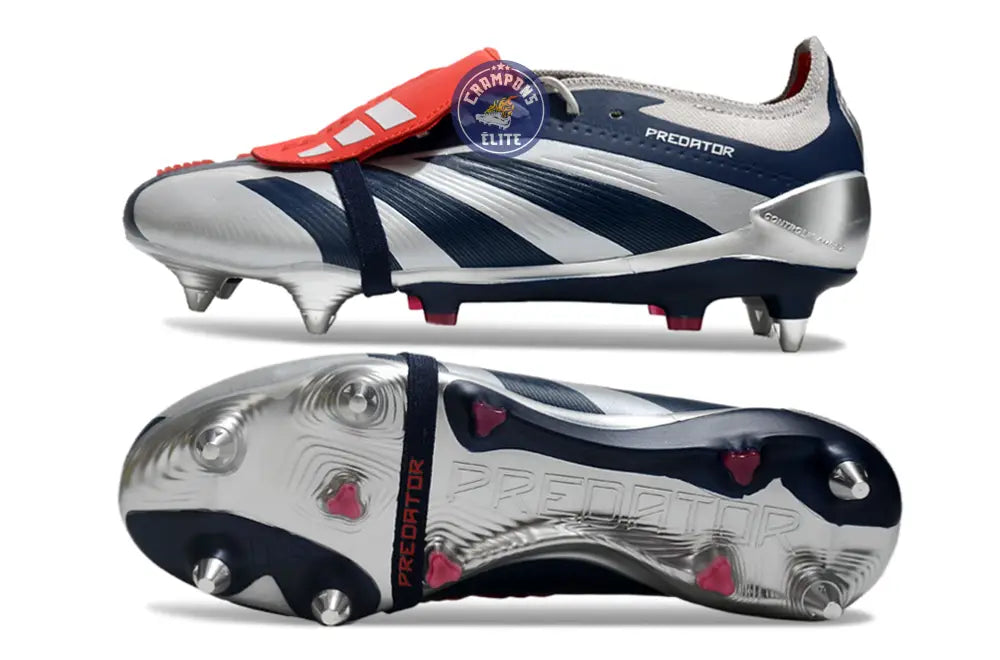 Image of Predator Elite Fold-over Tongue SG Roteiro - Argenté/Bleu marine/Rouge ÉDITION LIMITÉE